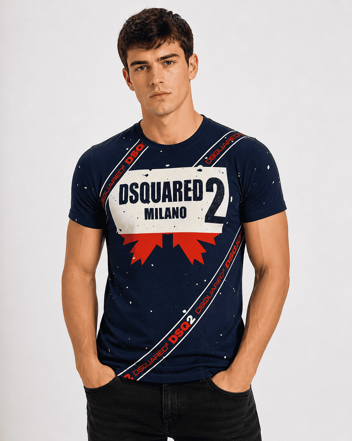 DSQ2 Men's Premium Embroidered Logo T-Shirt