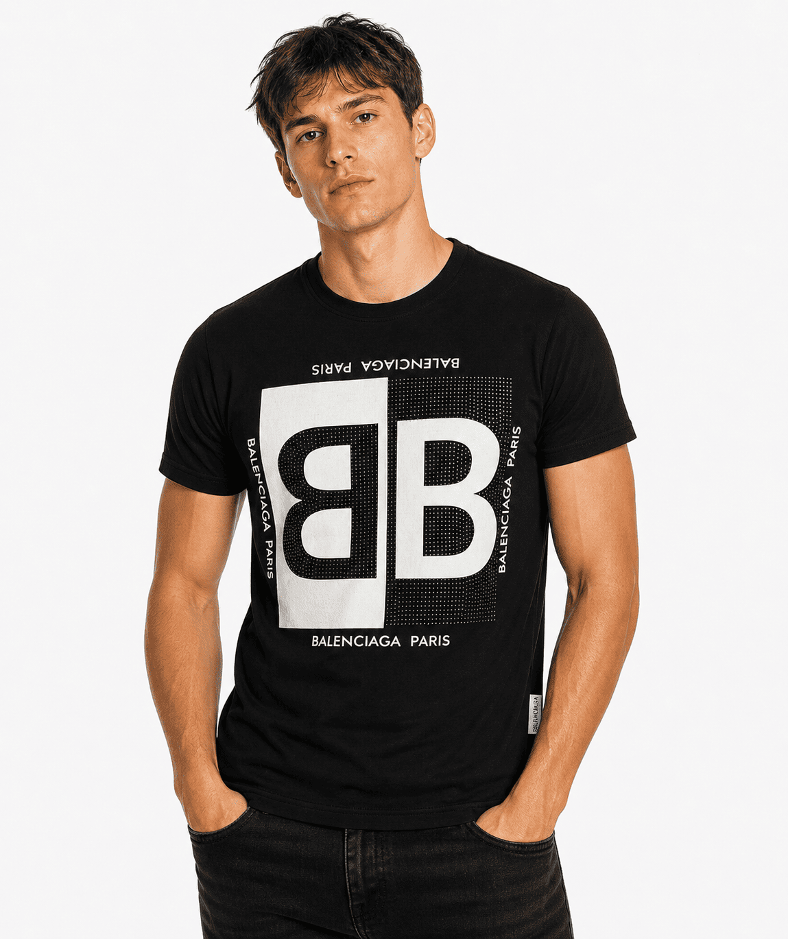 Men's Premium Embroidered Stone Logo T-Shirt