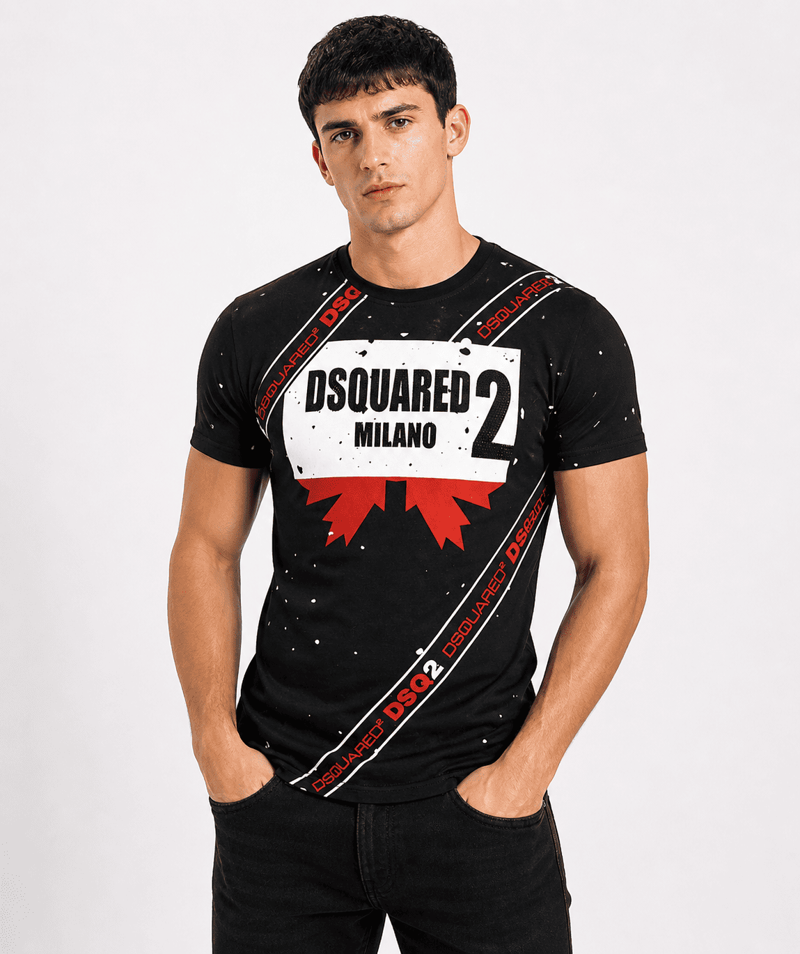 DSQ2 Men's Premium Embroidered Logo T-Shirt