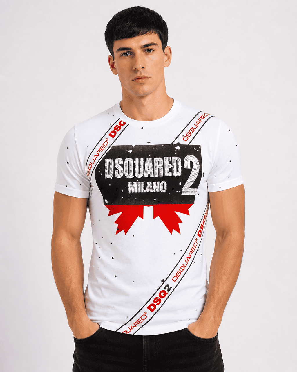 DSQ2 Men's Premium Embroidered Logo T-Shirt