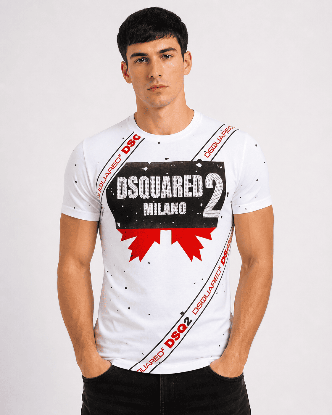 DSQ2 Men's Premium Embroidered Logo T-Shirt