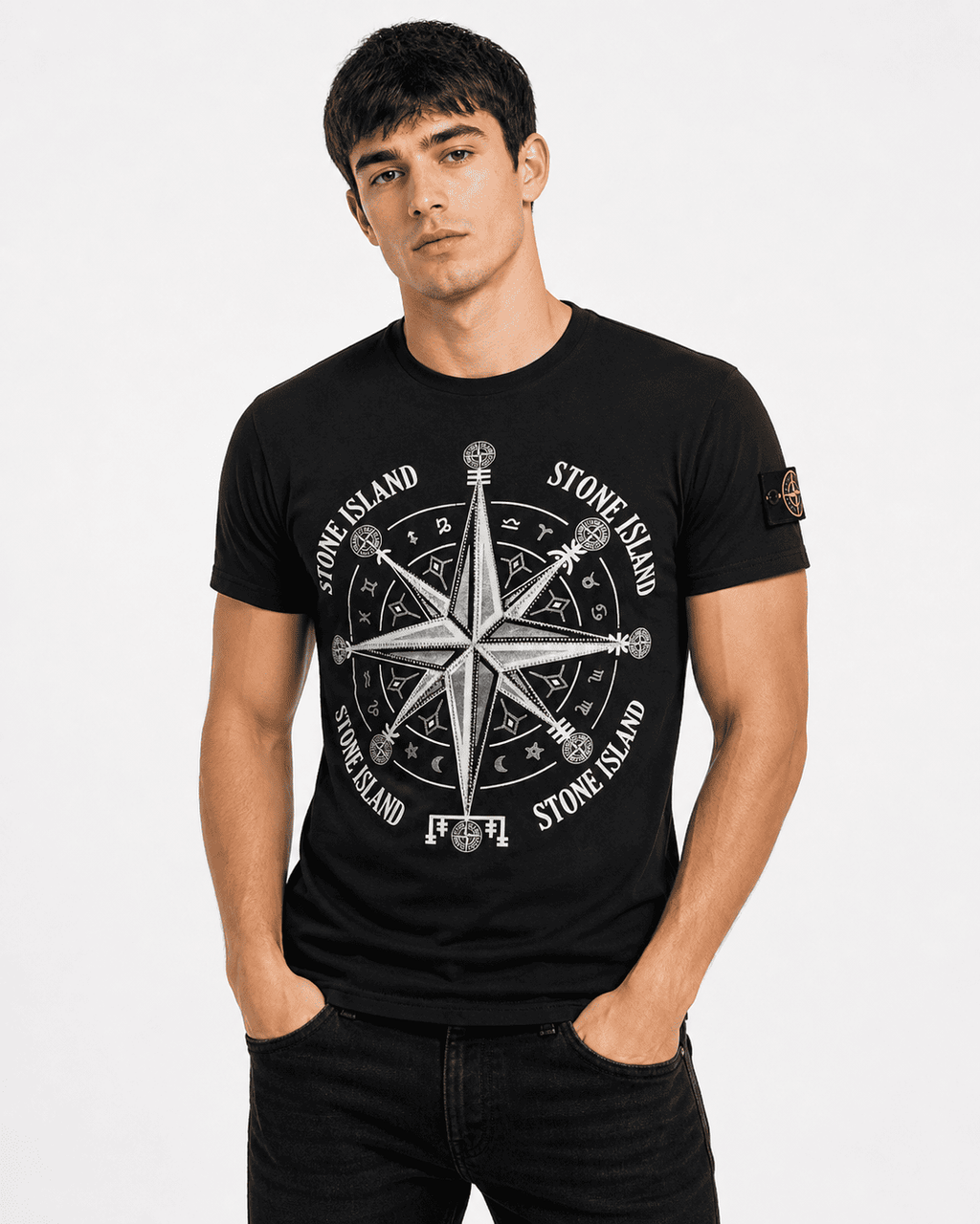 Men's Premium Compass Graphic T-Shirt